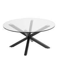 Co 82cm Arcadia Glass Top Table Black