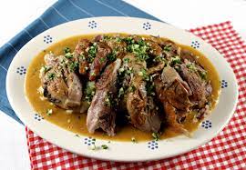 slow cooked pork shank with gremolata