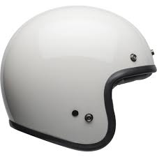 Bell Custom 500 Motorcycle Open Face And 3 4 Helmet Gloss Vintage White