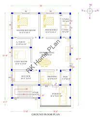 36 X 56 East Face 3 Bhk House Plan As