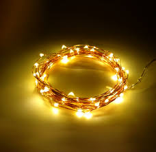 16 5 Foot Battery Operated Led Fairy Lights Waterproof With 50 Yellow Micro Led Lights On Copper Wire