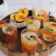 peach and basil tail with lemon rum