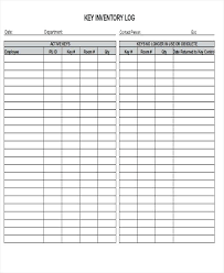 Key Log Book Template Sign Out Sheet Free Templates Format