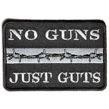 No Guns Just Guts Thin Silver Line Patch For Correctional