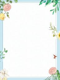 Painted Flowers Border Excited Invitation Background Design