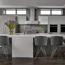 Grey kitchen with red accent 33 Sophisticated Gray Kitchen Ideas Chic Gray Kitchens