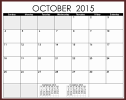 Printable Calendar Template Beautiful October 2015 Calendar