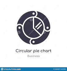 Circular Pie Chart Outline Icon Isolated Line Vector