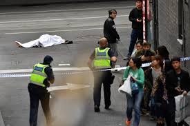 Image result for One person dead after stabbing in Melbourne CBD, man shot dead by police