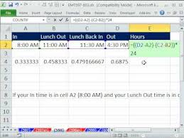 Excel Magic Trick 598 Hours Worked In Day Including Lunch Breaks