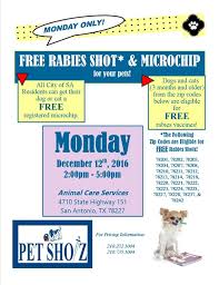 Coming to a neighborhood near you! Free Rabies Microchip Vaccination Clinic Pet Shotz The City Of San Antonio Official City Website