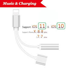 Difference between the 3.5mm plug and the lightning connector in earpods. Lightning Jack Adapter And Charger Headphones Adapter And Charging Adapter Lightning To 3 5mm Headphone Jack Adapter For Iphone 7 7 Plus Iphone 8 8 Plus Iphone X Headphone Aux Audio Amp Charge Adaptor Connector Lightning Cable