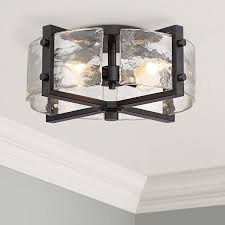 Possini Euro Adri 16 1 2 W Black And Glass Ceiling Light 70d96 Lamps Plus