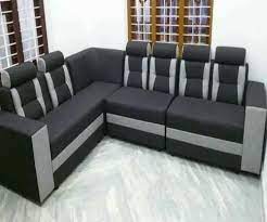 4 seater wooden cotton sofa set