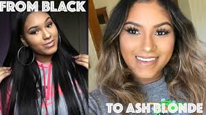 You can dip dye all hair colours, and you are less likely to have to bleach it. How To Dye Black Hair Ash Blonde Ft Bossxtend Brazilian Straight Hair Youtube