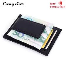 This stainless steel business card holder comes in a gunmetal color in brushed finish. Business Card Holder Rfid Blocking Protection Id Card Holder Men S Genuine Leather Wallet Magnet Clip Credit Cards Wallets Mrf4 Men Genuine Leather Wallet Leather Walletleather Business Wallet Aliexpress