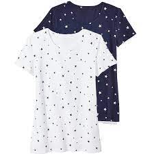 Buy Cleesh Women's T-Shirt (9600-W-T-Shirt(2P)-Navy/White-S_White, Navy,  White_S) at Amazon.in