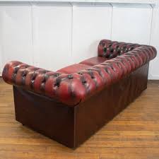 red leather 3 seater chesterfield sofa