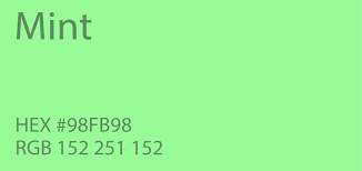 Mint Green Color Paint Code Swatch Chart Rgb Html Hex