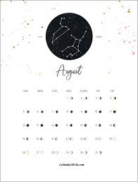 Moon Phases 2018 Calendar August Moon Phase Calendar Moon