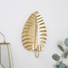 Gold Leaf Wall Candle Sconce