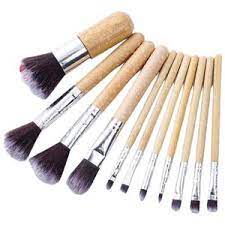 bronson professional super soft bristles hd finish bamboo 11 pc makeup brush set with pouch