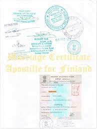 marriage certificate apostille finland