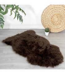 frr espresso brown sheepskin rug 2x3 5 ft