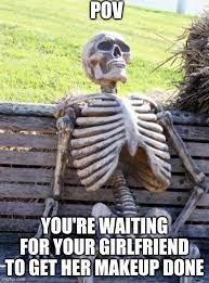 waiting skeleton meme flip