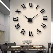 Stick On Wall Clock Diy Large Modern