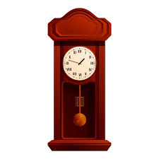 Wooden Pendulum Clock Icon Cartoon Of
