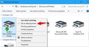 change canon printer from offline