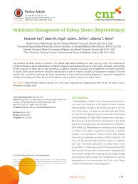 Pdf Nutritional Management Of Kidney Stones Nephrolithiasis