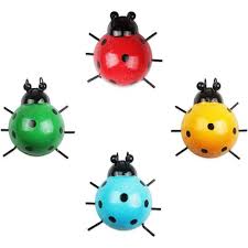 Metal Ladybugs A Group Of 4 Colorful