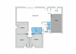 plan maison avec 3 chambres avec garage
