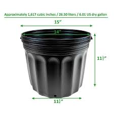 black plastic 7 gal nursery pots