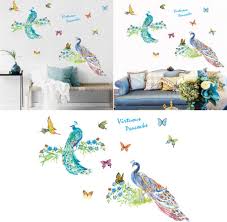 peacock art wall stickers wallpaper for