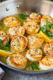 seared scallops with garlic er
