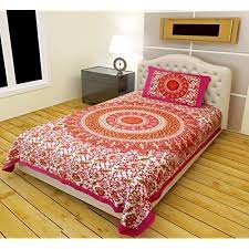 cotton single designer diwan bed sheet