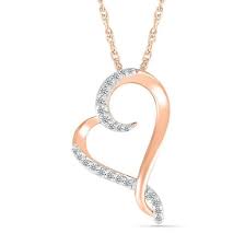 1 8ctw diamond heart rose gold pendant