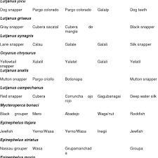 Fish Species Identification Chart Download Table