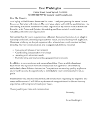 Cover Letter Examples For Human Resources Position       