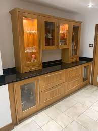 Malton Oak Wood Glass Door Shaker Kitchen