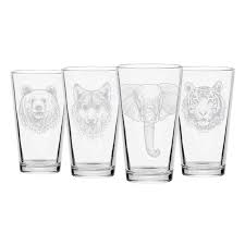 Wildlife Beer Glasses Set Of 4 Pint
