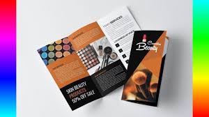 beauty cosmetics trifold brochure