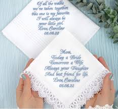 wedding handkerchief for mother of the