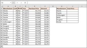 totaling two ranges using the sumif formula