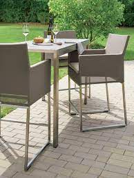 Dune Taupe Outdoor Patio Bar Stool With