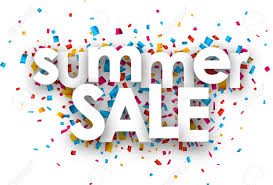 White Summer Sale Sign Over Confetti Background Vector Holiday