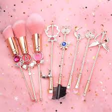 cosmetic makeup brush set with magical